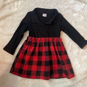 Black and red square dress. Size 18-24M